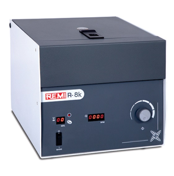 Remi R-8K Kocour Test Centrifuge – 4 Place R-87 Swing Out Rotor with Glass Tubes